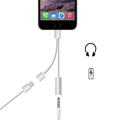 MuRexa Original 2 in 1 3.5mm Earphone Headphone Jack Adapter Connector Convertor Cable Aux with Charging For iPhone 7 Plus