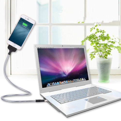 Lazy Bracket Charging Cable Anti-Fracture Car Dock Flexible Stand Up Phone Data Cable +Coiled Holder in One for  Android